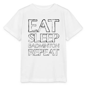 Manger du badminton du sommeil - T-shirt bio MINI CREATOR Stanley/Stella Enfant - blanc - Devant - Maike (125cm)