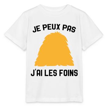 Je Peux Pas J'ai Les Foins Humour Agriculteur - T-shirt bio MINI CREATOR Stanley/Stella Enfant - blanc - Devant - Maike (125cm)