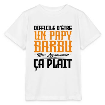 papy barbu, citations barbe, Idée cadeau papy - T-shirt bio MINI CREATOR Stanley/Stella Enfant - blanc - Devant - Maike (125cm)
