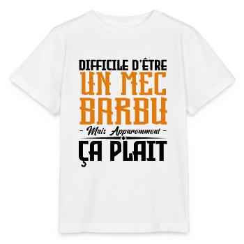 mec barbu, citations barbe, cadeau mec - T-shirt bio MINI CREATOR Stanley/Stella Enfant - blanc - Devant - Maike (125cm)