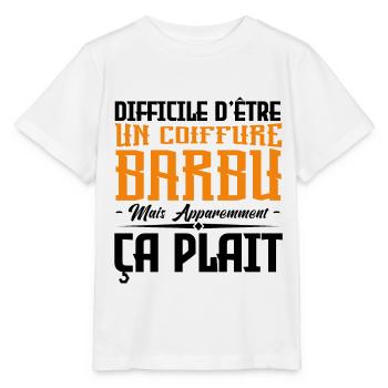 coiffure barbu, citations barbe, cadeau coiffure - T-shirt bio MINI CREATOR Stanley/Stella Enfant - blanc - Devant - Maike (125cm)