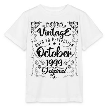 Vintage Oktober 1999 Jubiläumsgeschenk - Stanley/Stella Kinder T-Shirt MINI CREATOR  - Weiß - Vorne - Maike (125cm)