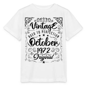 Jahrgang geboren im Oktober 1972 - Jubiläumsgeschenk. - Stanley/Stella Kinder T-Shirt MINI CREATOR  - Weiß - Vorne - Maike (125cm)