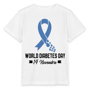 Journée mondiale du diabète de sensibilisation - T-shirt bio MINI CREATOR Stanley/Stella Enfant - blanc - Devant - Maike (125cm)
