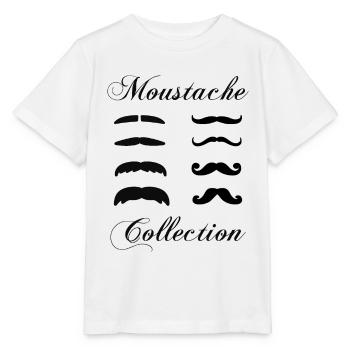 Collection de moustaches, Idée cadeau d'élégance. - T-shirt bio MINI CREATOR Stanley/Stella Enfant - blanc - Devant - Maike (125cm)