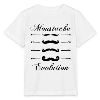 moustaches évolution, Idée cadeau d'élégance. - T-shirt bio MINI CREATOR Stanley/Stella Enfant - blanc - Devant - Maike (125cm)