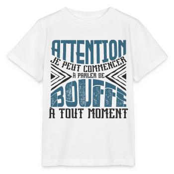 Avertissement, bouffe à tout moment. - T-shirt bio MINI CREATOR Stanley/Stella Enfant - blanc - Devant - Maike (125cm)
