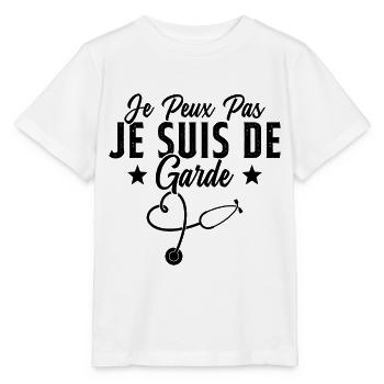 Je Peux Pas Je Suis De Garde Drôle Infirmier - T-shirt bio MINI CREATOR Stanley/Stella Enfant - blanc - Devant - Maike (125cm)