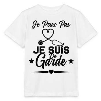 Je Peux Pas Je Suis De Garde Drôle Infirmier - T-shirt bio MINI CREATOR Stanley/Stella Enfant - blanc - Devant - Maike (125cm)