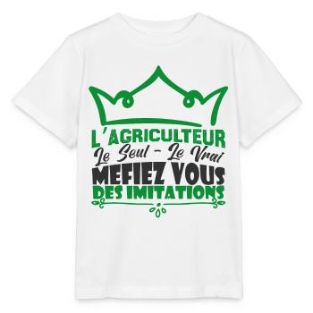 Agriculteur le seul le vrai méfiez vous. - T-shirt bio MINI CREATOR Stanley/Stella Enfant - blanc - Devant - Maike (125cm)