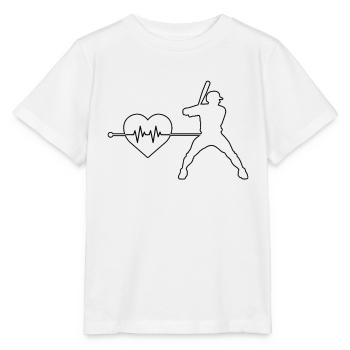 Battements de cœur de baseball - T-shirt bio MINI CREATOR Stanley/Stella Enfant - blanc - Devant - Maike (125cm)