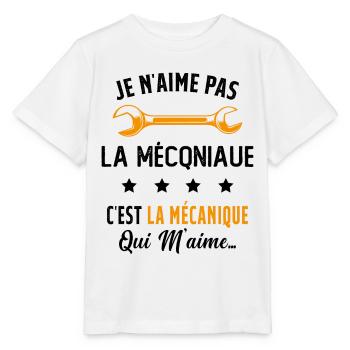 C'est la Mécanique Qui M'aime Cadeau Humour - T-shirt bio MINI CREATOR Stanley/Stella Enfant - blanc - Devant - Maike (125cm)