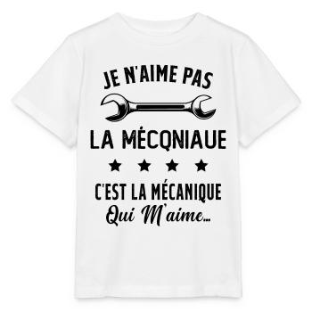 C'est la Mécanique Qui M'aime Cadeau Humour - T-shirt bio MINI CREATOR Stanley/Stella Enfant - blanc - Devant - Maike (125cm)