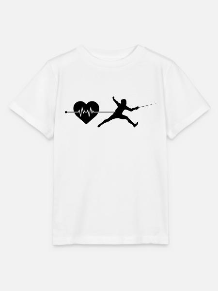 Fechten Herzschlag - Stanley/Stella Kinder T-Shirt MINI CREATOR - Weiß