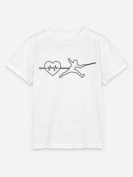 Fechten Herzschlag - Stanley/Stella Kinder T-Shirt MINI CREATOR - Weiß