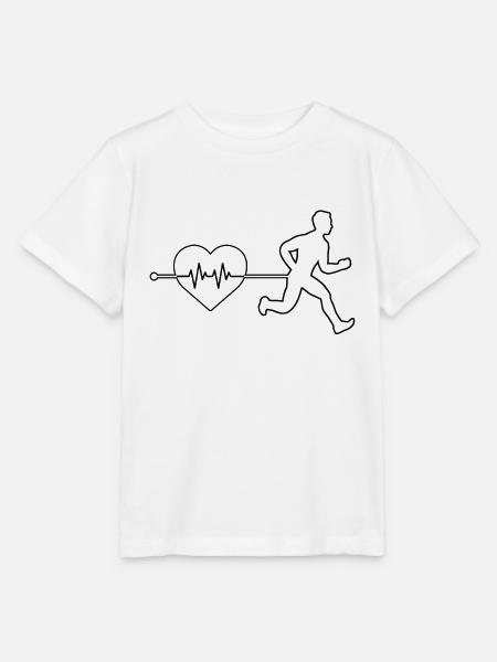 Joggen Herzschlag - Stanley/Stella Kinder T-Shirt MINI CREATOR - Weiß