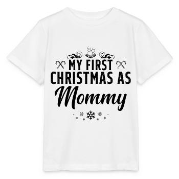 My First Christmas As Mommy - T-shirt bio MINI CREATOR Stanley/Stella Enfant - blanc - Devant - Maike (125cm)