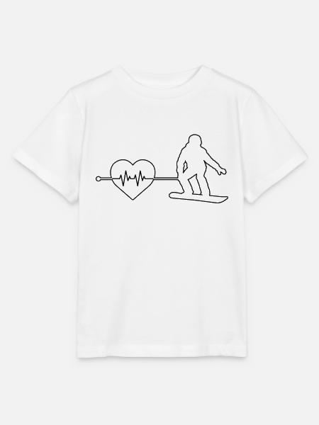 Snowboarding Herzschlag - Stanley/Stella Kinder T-Shirt MINI CREATOR - Weiß