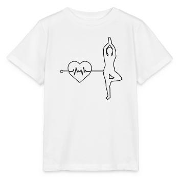 Yoga Herzschlag - Stanley/Stella Kinder T-Shirt MINI CREATOR  - Weiß - Vorne - Maike (125cm)