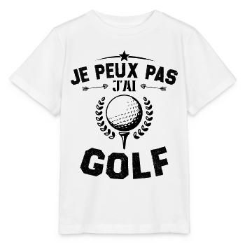 Je Peux Pas J'ai Golf Cadeau Pour Joueur De Golf - T-shirt bio MINI CREATOR Stanley/Stella Enfant - blanc - Devant - Maike (125cm)