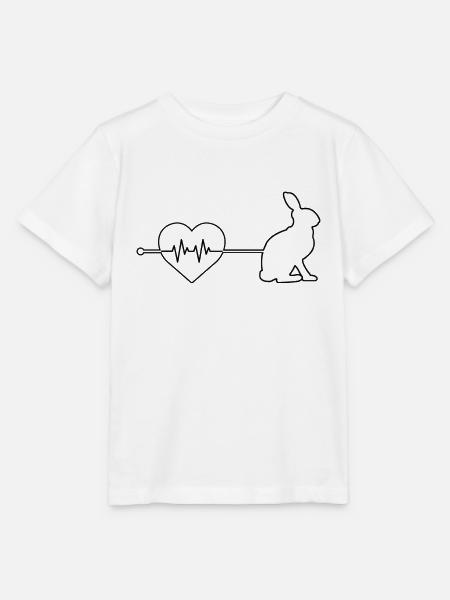 Hase Herzschlag - Stanley/Stella Kinder T-Shirt MINI CREATOR  - Weiß