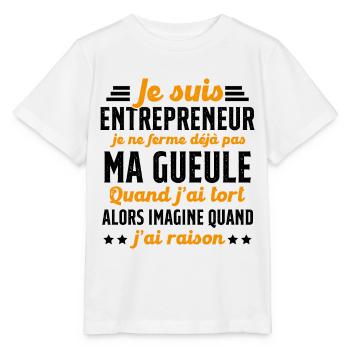 Je suis entrepreneur je ne ferme pas ma gueule - T-shirt bio MINI CREATOR Stanley/Stella Enfant - blanc - Devant - Maike (125cm)