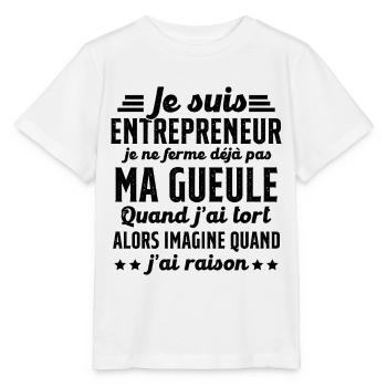 Je suis entrepreneur je ne ferme pas ma gueule - T-shirt bio MINI CREATOR Stanley/Stella Enfant - blanc - Devant - Maike (125cm)