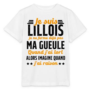 Lillois je ferme pas ma gueule cadeau Lille humour - T-shirt bio MINI CREATOR Stanley/Stella Enfant - blanc - Devant - Maike (125cm)