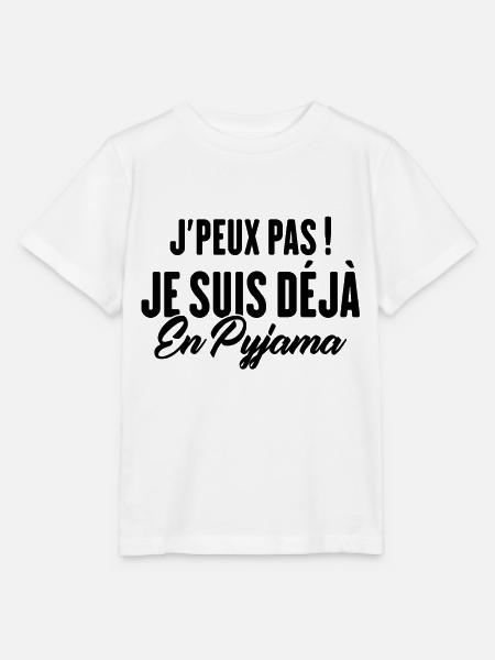 J'peux pas Je suis déjà en Pyjama - T-shirt bio MINI CREATOR Stanley/Stella Enfant - blanc
