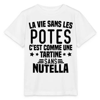 Tartine sans chocolat Humour Cadeau - T-shirt bio MINI CREATOR Stanley/Stella Enfant - blanc - Devant - Maike (125cm)
