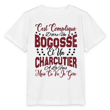 c'est compliqué d'être un Bogosse et un Charcutier - T-shirt bio MINI CREATOR Stanley/Stella Enfant - blanc - Devant - Maike (125cm)