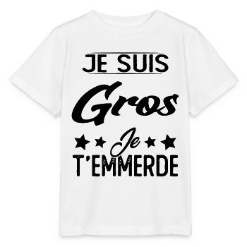 Je suis gros et je t'emmerde - T-shirt bio MINI CREATOR Stanley/Stella Enfant - blanc - Devant - Maike (125cm)