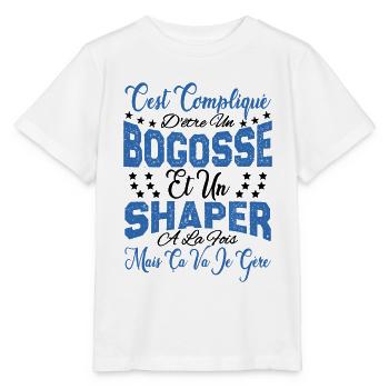 c'est compliqué d'être un Bogosse et un Shaper. - T-shirt bio MINI CREATOR Stanley/Stella Enfant - blanc - Devant - Maike (125cm)