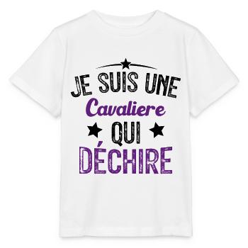 Je suis une Cavalière Qui Déchire - T-shirt bio MINI CREATOR Stanley/Stella Enfant - blanc - Devant - Maike (125cm)