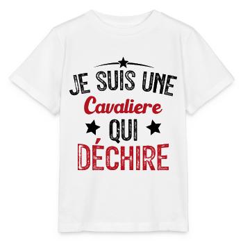 Je suis une Cavalière Qui Déchire - T-shirt bio MINI CREATOR Stanley/Stella Enfant - blanc - Devant - Maike (125cm)