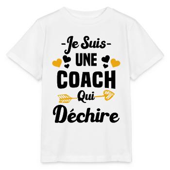 Je Suis Une Coach Qui Déchire - T-shirt bio MINI CREATOR Stanley/Stella Enfant - blanc - Devant - Maike (125cm)