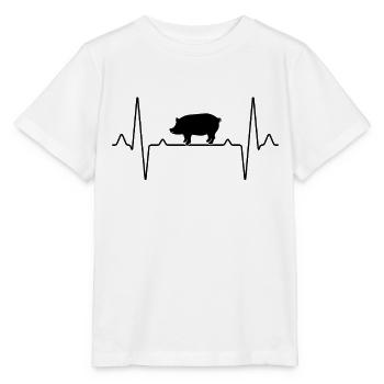 Schwein Herzschlag - Stanley/Stella Kinder T-Shirt MINI CREATOR  - Weiß - Vorne - Maike (125cm)