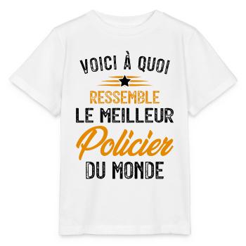 Voici à quoi ressemble le meilleur Policier - T-shirt bio MINI CREATOR Stanley/Stella Enfant - blanc - Devant - Maike (125cm)