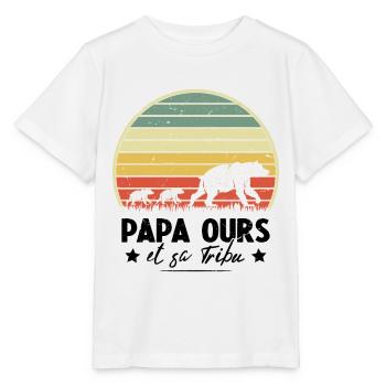 Papa ours et sa tribu Humour cadeau - T-shirt bio MINI CREATOR Stanley/Stella Enfant - blanc - Devant - Maike (125cm)