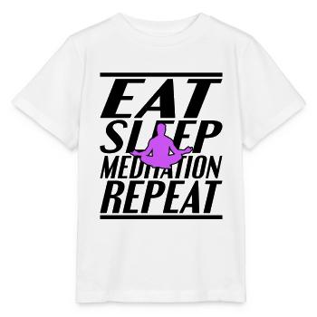 Essen Schlafen Meditieren - Stanley/Stella Kinder T-Shirt MINI CREATOR  - Weiß - Vorne - Maike (125cm)