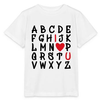 letters of the alphabet I Love You - Stanley/Stella MINI CREATOR Kids’ T-Shirt - white - Front - Maike (125cm)