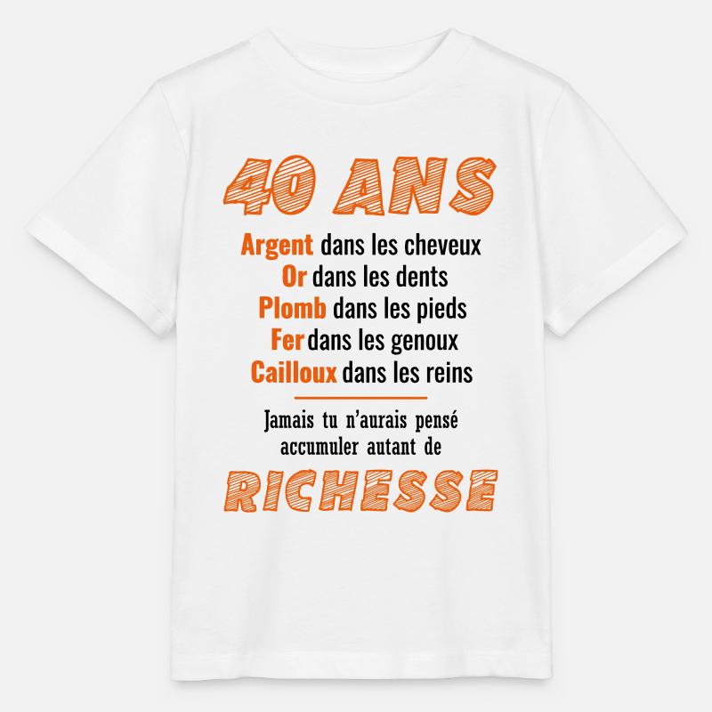 40 Ans Anniversaire Drôle Idée Cadeau - T-shirt bio MINI CREATOR Stanley/Stella Enfant - blanc