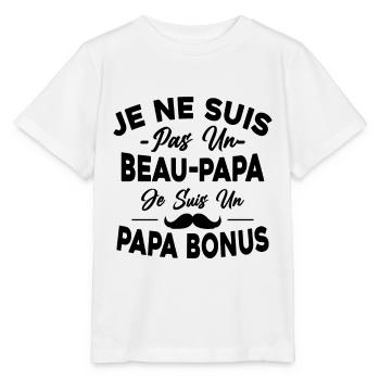 Je Ne Suis Pas Un Beau-papa Je Suis Un Papa Bonus - T-shirt bio MINI CREATOR Stanley/Stella Enfant - blanc - Devant - Maike (125cm)