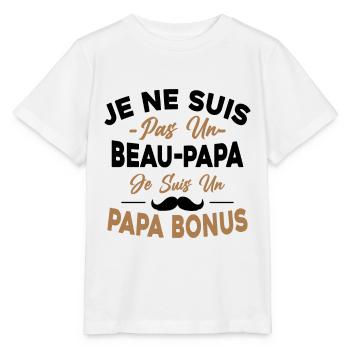 Je Ne Suis Pas Un Beau-papa Je Suis Un Papa Bonus - T-shirt bio MINI CREATOR Stanley/Stella Enfant - blanc - Devant - Maike (125cm)
