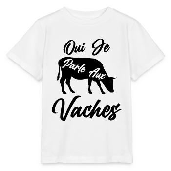 Agriculteur Fermières Cadeau Parle Aux Vaches - T-shirt bio MINI CREATOR Stanley/Stella Enfant - blanc - Devant - Maike (125cm)