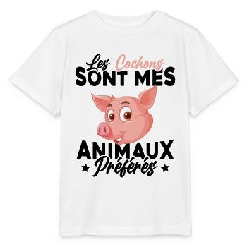 Les cochons sont mes animaux préféré Humour Cadeau - T-shirt bio MINI CREATOR Stanley/Stella Enfant - blanc - Devant - Maike (125cm)