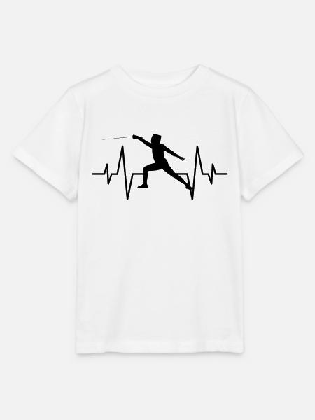 Fechten Herzschlag - Stanley/Stella Kinder T-Shirt MINI CREATOR - Weiß