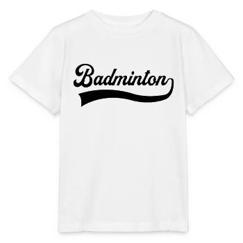Badminton Schriftzug - Stanley/Stella Kinder T-Shirt MINI CREATOR  - Weiß - Vorne - Maike (125cm)