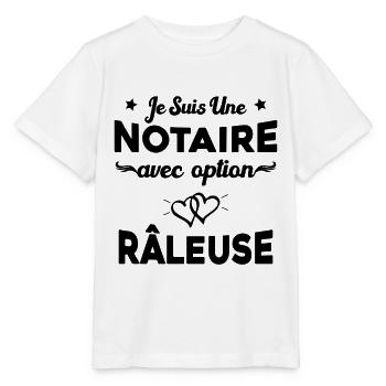 Femme je suis une notaire avec option râleuse - T-shirt bio MINI CREATOR Stanley/Stella Enfant - blanc - Devant - Maike (125cm)