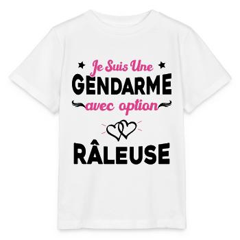 Femme je suis une gendarme avec option râleuse - T-shirt bio MINI CREATOR Stanley/Stella Enfant - blanc - Devant - Maike (125cm)